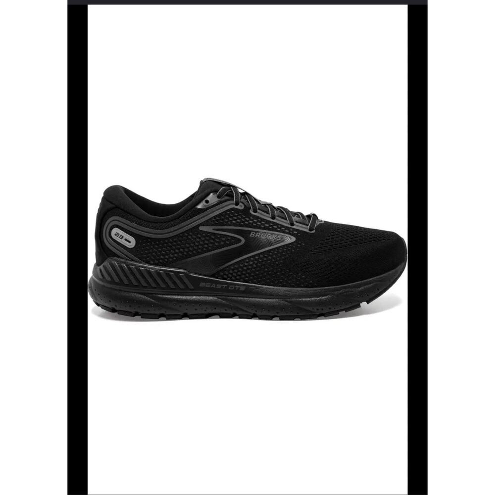Brooks Beast GTS 23 Shoes Mens Size 10 2E Wide Triple Black Running Shoes